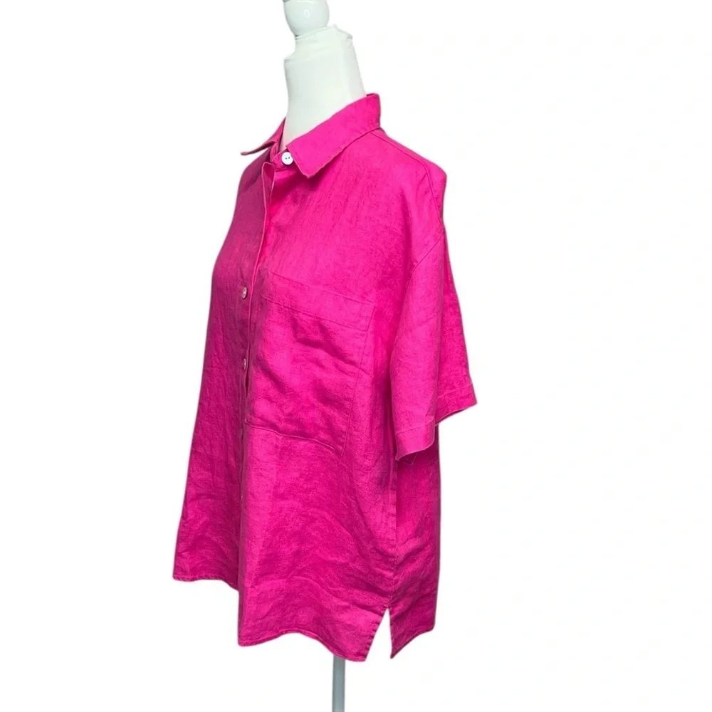 Rails Mackinley Linen Raspberry Blouse - Picture 3 of 7